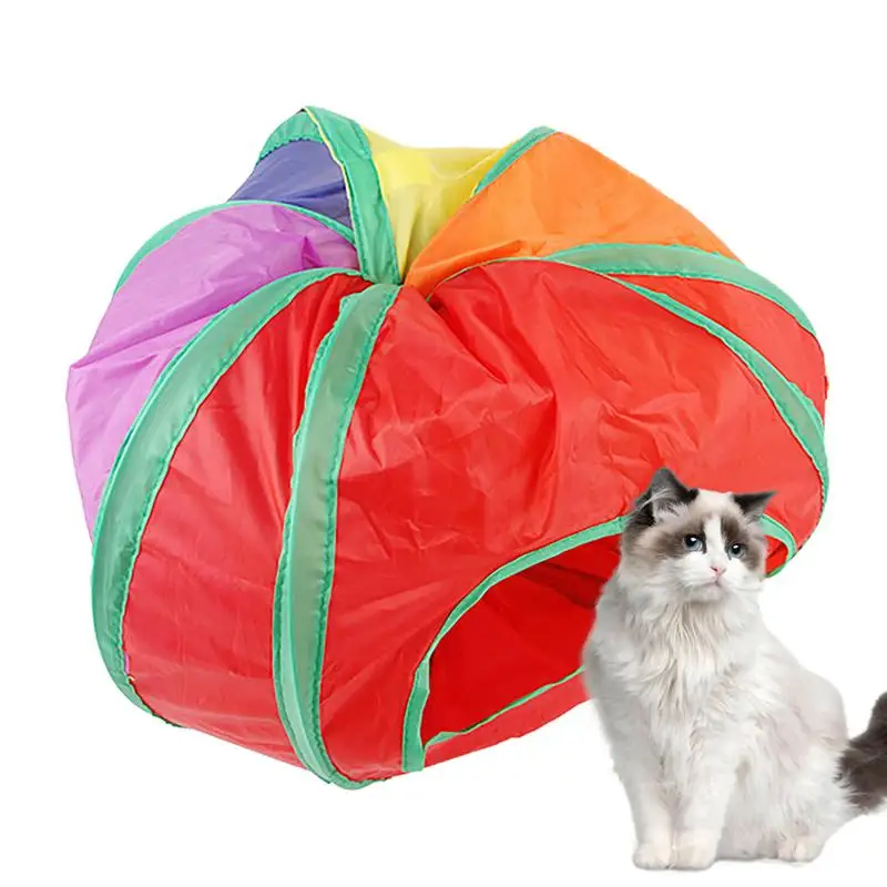 Round Cat Tunnel Toy Funny Pet Hole Play Tube Collapsible Pleated Kitten Toy Small Dog Ferret Rabbit Toy Tunnel Tube