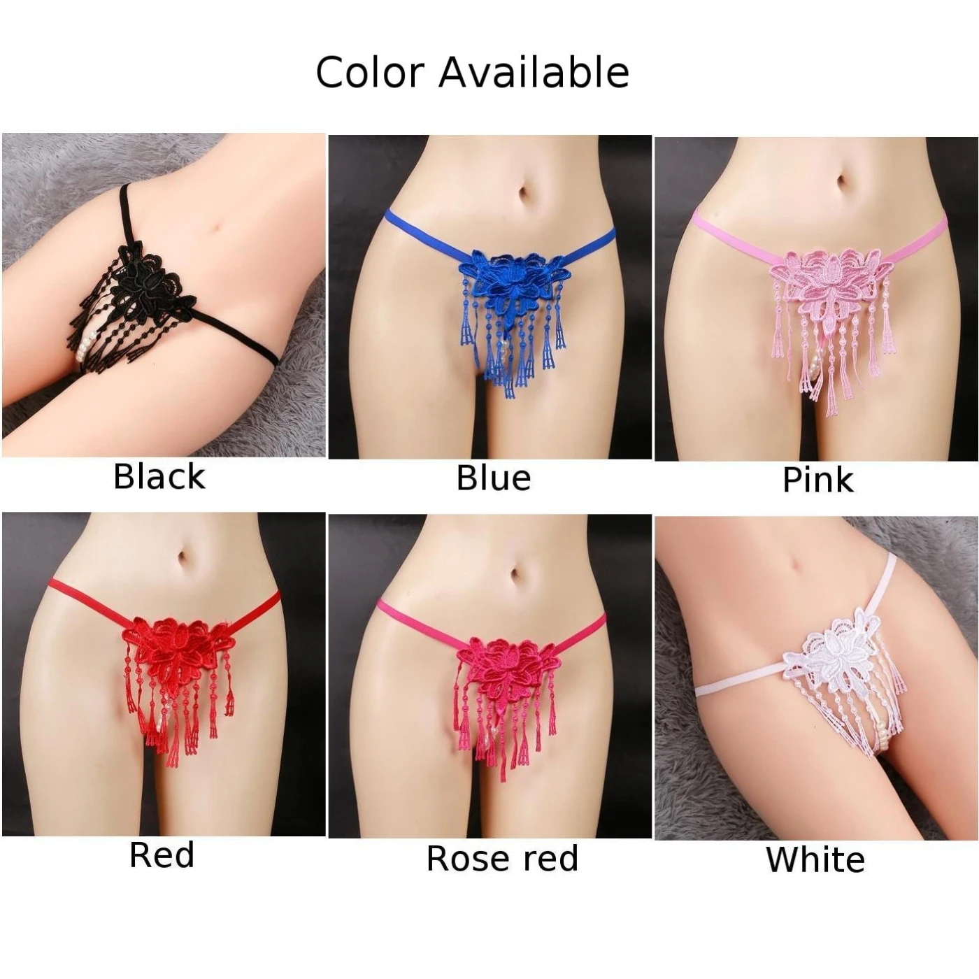 For Autumn For Spring Lace Pearl Thongs Sexy Style Suitable For All Seasons Vacation Wear Daily Wear Floral Pattern