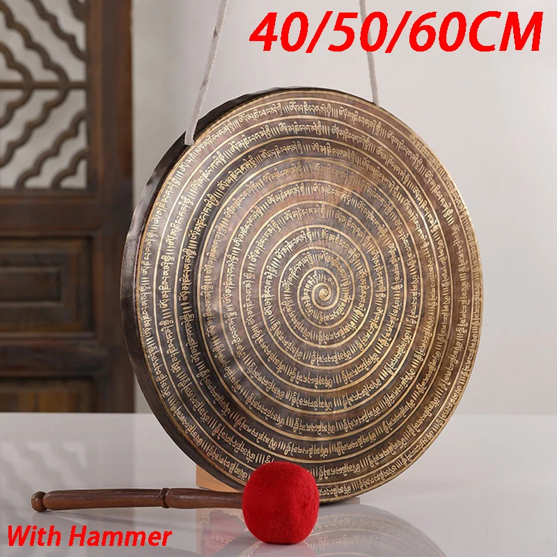 

Непальский гонг ручной работы 60 см, медные гонги для протирания, шесть слов, теория звука, исцеление, йога, медитация с молотком, ударные инструменты