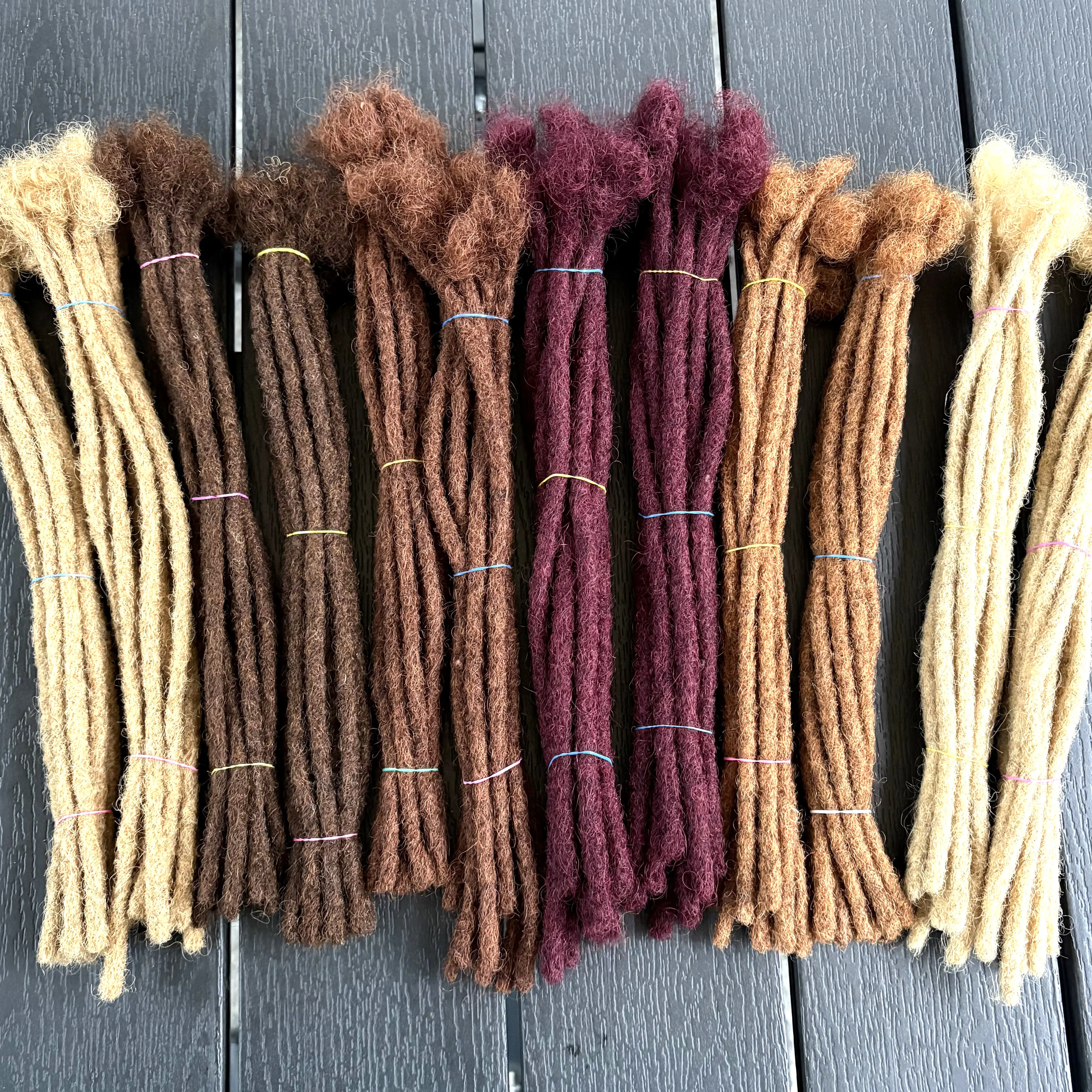 0.6cm 10inch Colored Regular Loc Extension Human Hair Handmade 100% Human Hair Loc Dreadlock Extensions for Women Men Kids