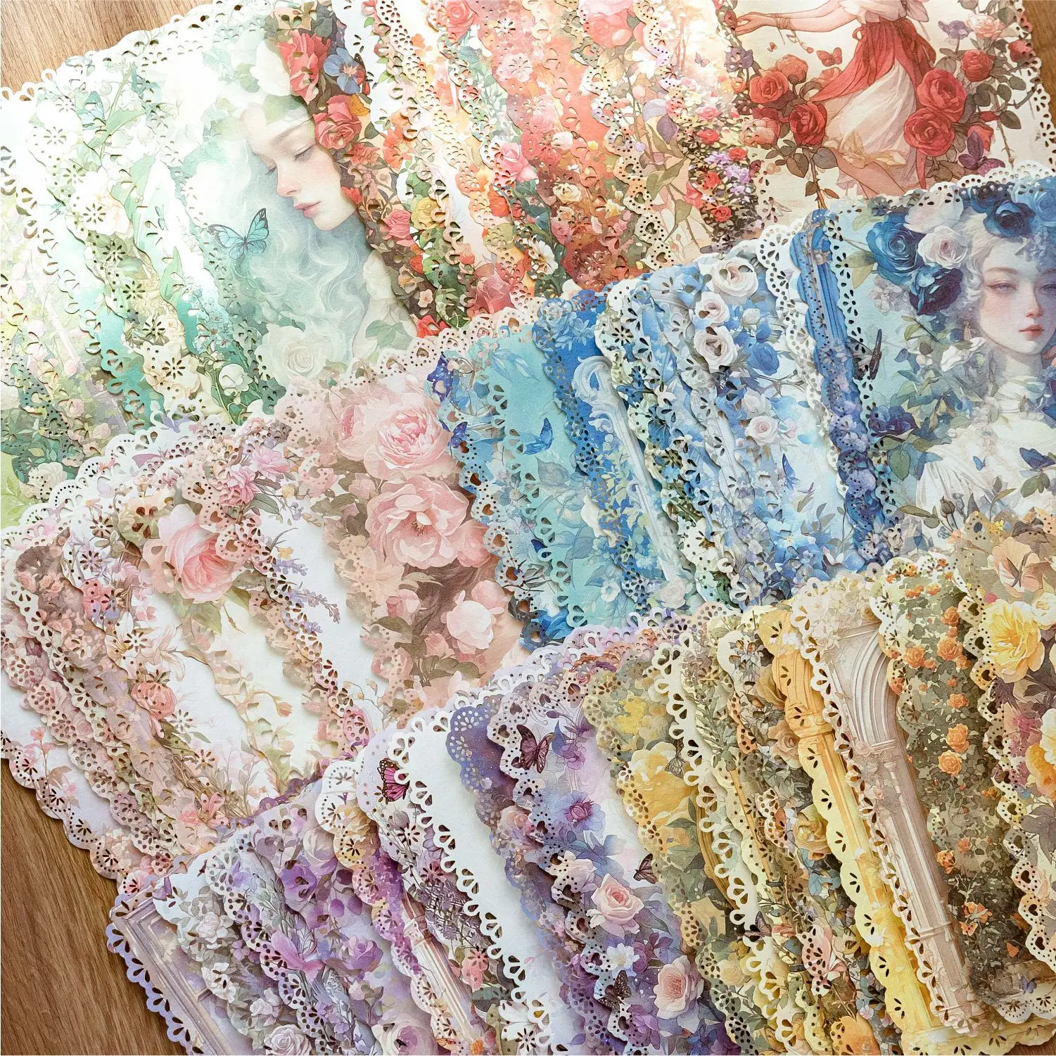 10pcs/lot Memo Pads Material Paper French Romance Junk Journal Scrapbooking Cards Retro Background Decoration Paper