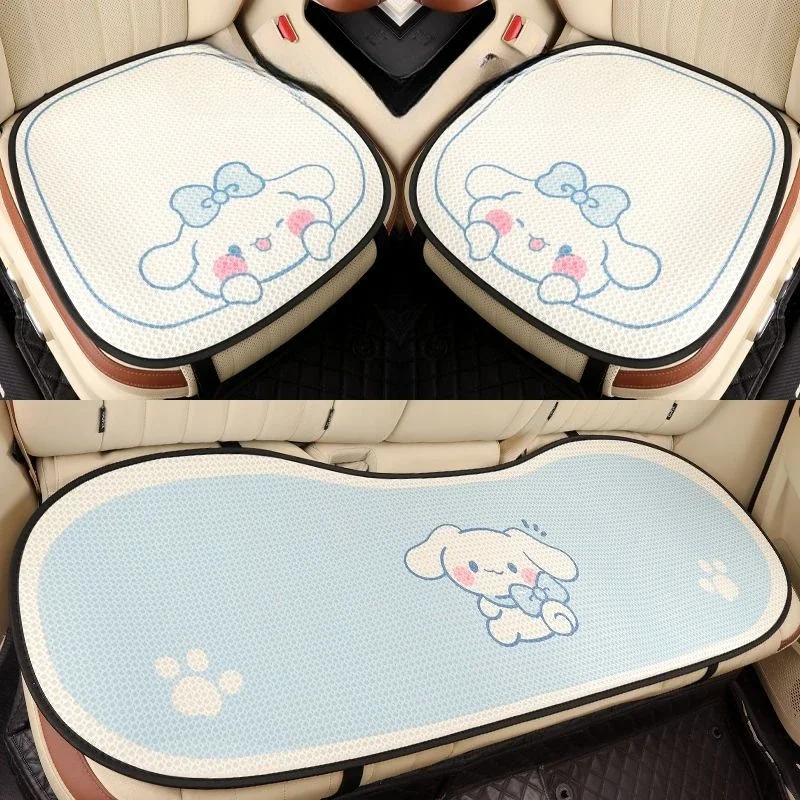 MINISO Sanrio Cinnamon Dog Car Breathable Half-pack Cushion Kawaii Cartoon Seat Back Four Seasons Universal Car Accessories