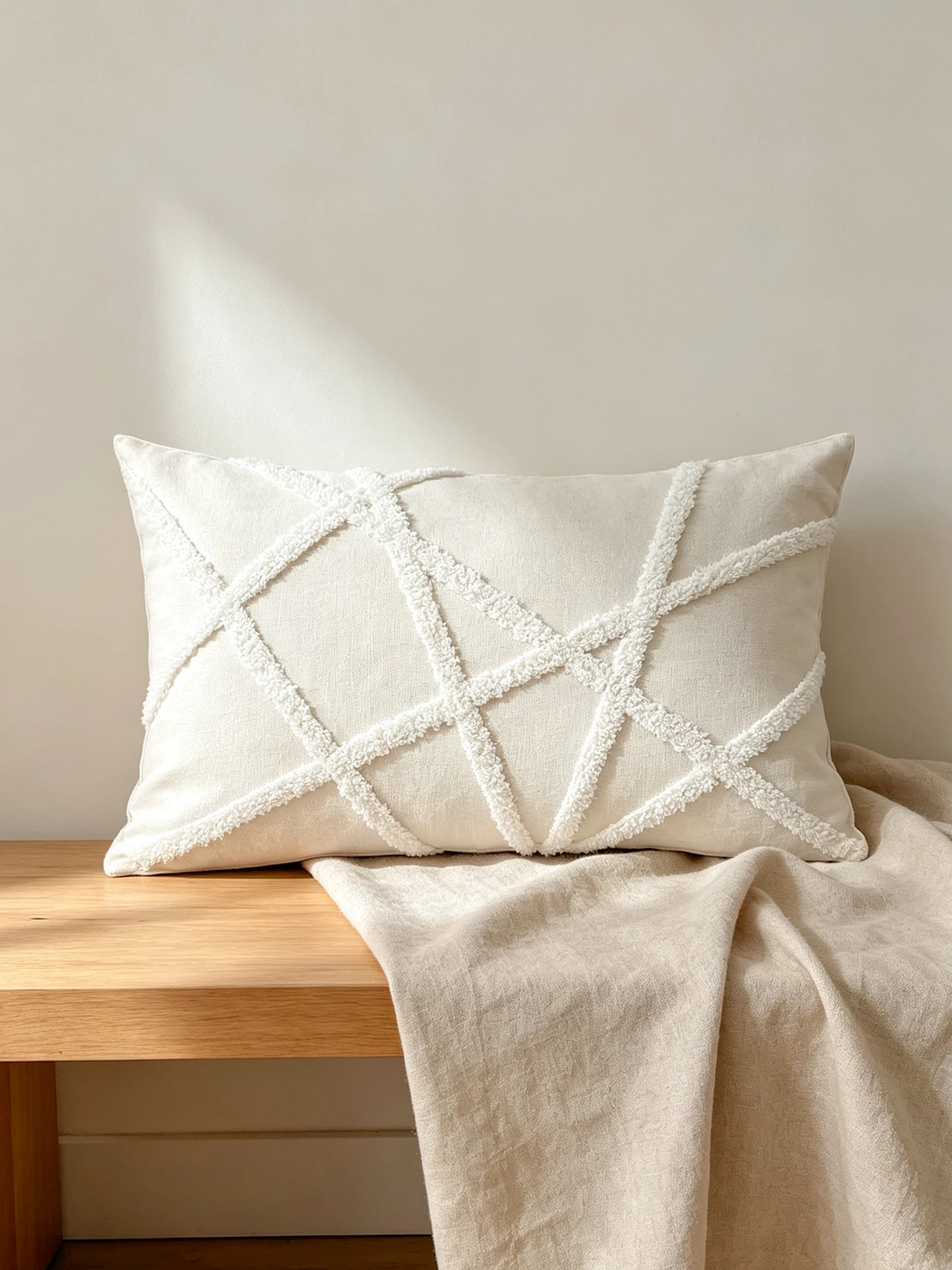 1PC Embroidered Pillowcase Off-White Base with Multiple Size Options for Living Room Bedroom Sofa Decorative Cushion Cover