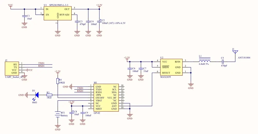 Módulo receptor GNSS de alta precisão M5Stack GPS Unit v1.1 com suporte multi-sistema AT6668 Chip