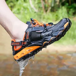 HUMTTO letnie brodzenie buty turystyczne dla mężczyzn Outdoor męskie trampki oddychające szybkoschnące sportowe Trekking Beach boso męskie buty