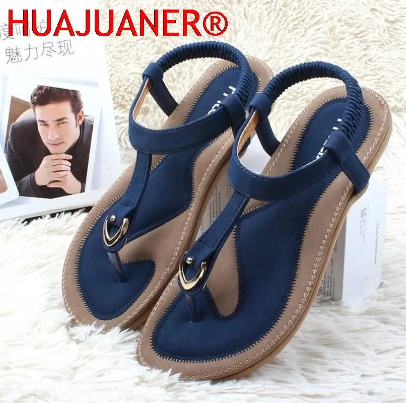 Summer Women Sandals Bohemia Casual Ethnic Shoes Flip Flops Soft Flats Woman Comfortable Plus Size Wedge Sandalias Zapatos Mujer