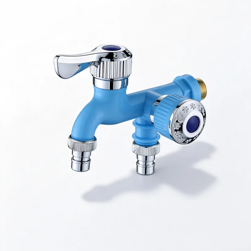 Multifunctional Splash‑Proof Plastic Faucet, Dual‑Control Kitchen Tap with 2‑Way Adapter for Washing Machine Household Use