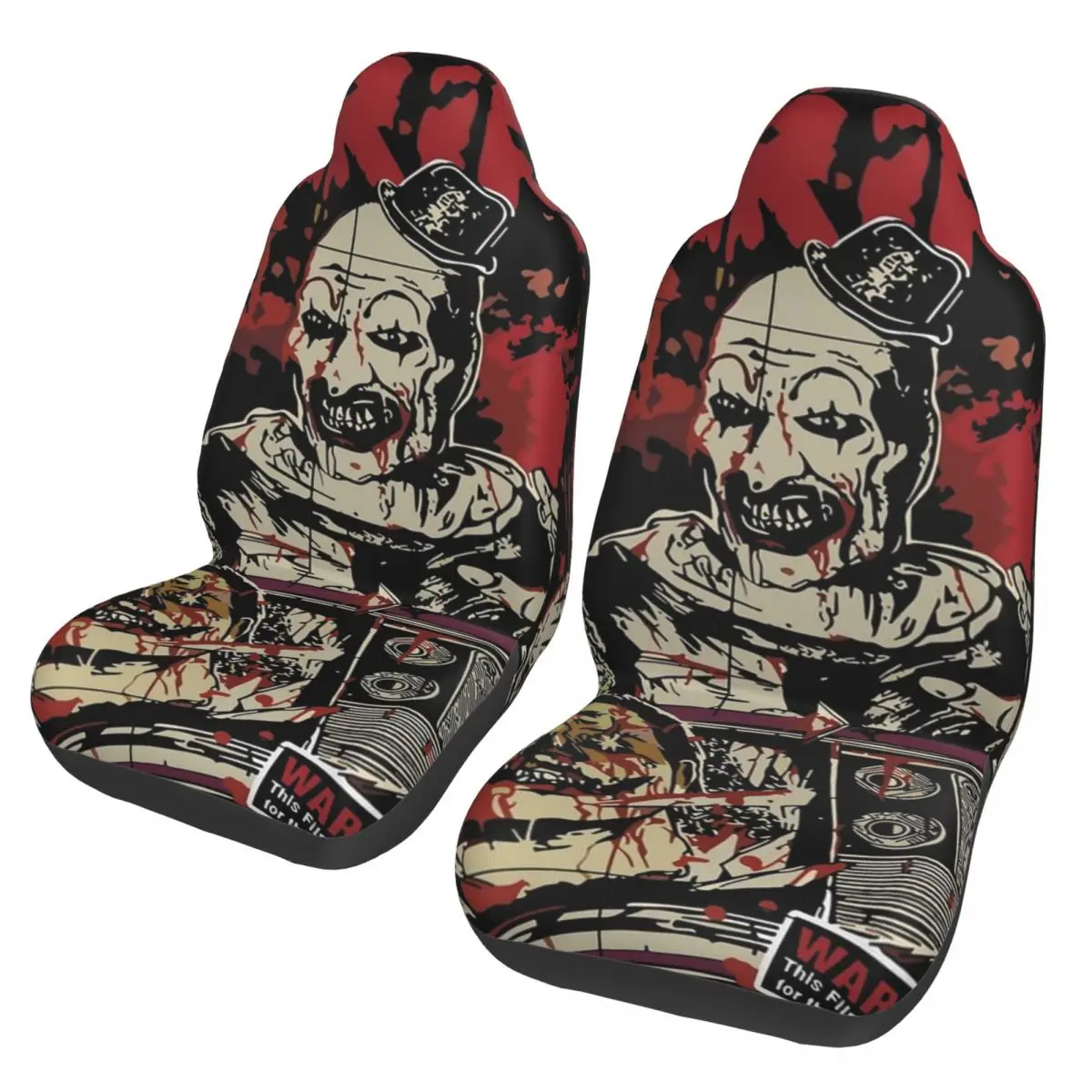 

Чехол-накидка на автомобильное сиденье Terrifier Horror Movie, универсальный, для женщин, из ткани, аксессуар для интерьера автомобиля