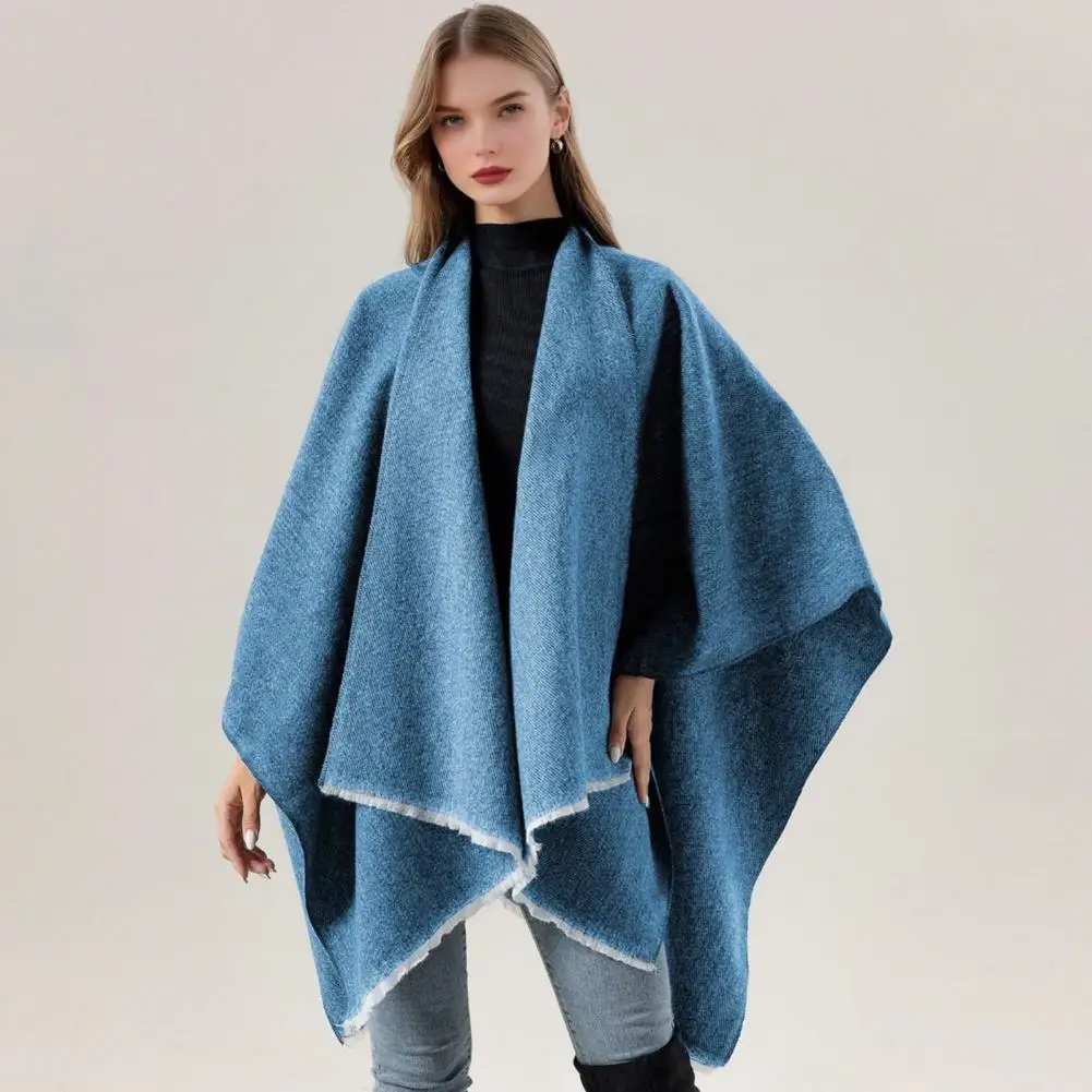 

Женская куртка-шаль, элегантный кашемировый плащ, шаль для женщин, мягкая теплая женская куртка, шарф на осень-зиму, стильная
