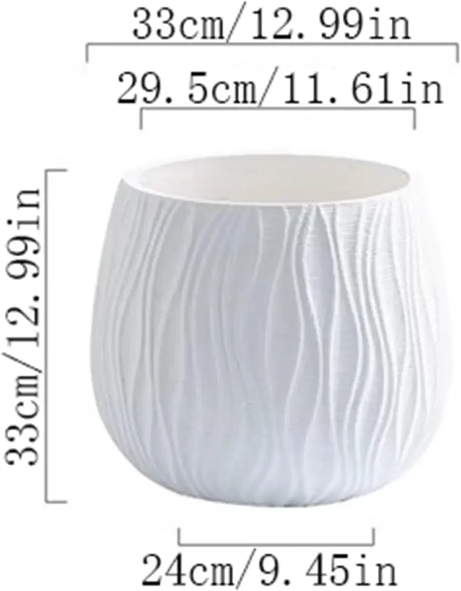 Flowerpot Floor Plant Pots Cement Large Round Planters Simple Water Pattern Pattern Solid Color Green Plants Floriculture Flower