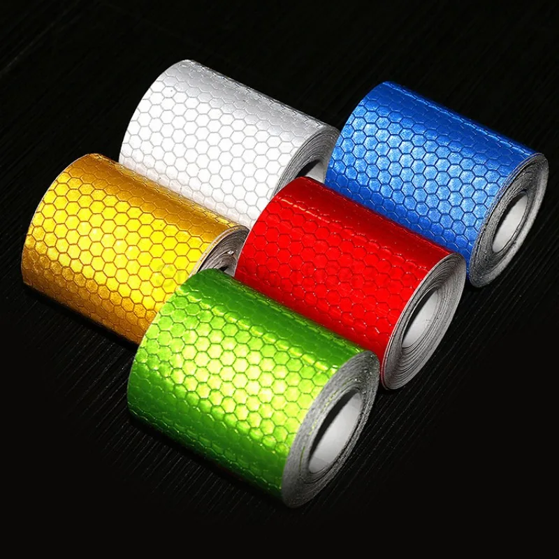 5cm*1m/3m Hot Style White Adhesive Crystal Color Grid Reflective Film Reflective Tape Reflective Warning Tape
