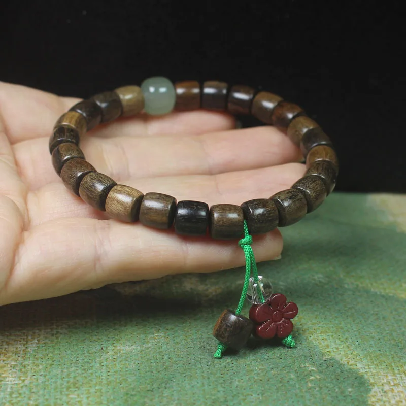 Shen Guibao Apple Bead 8mm Straight Cut Beaded Bracelet Men's and Women's Literary Play Hand String Wooden Buddha Beads Jewelry