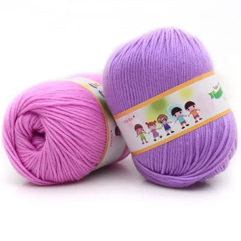 2pcs Cotton Knitting Yarn Soft Warm Yarn for Hand Knitting Anti-Bacterial Yarn Supplies