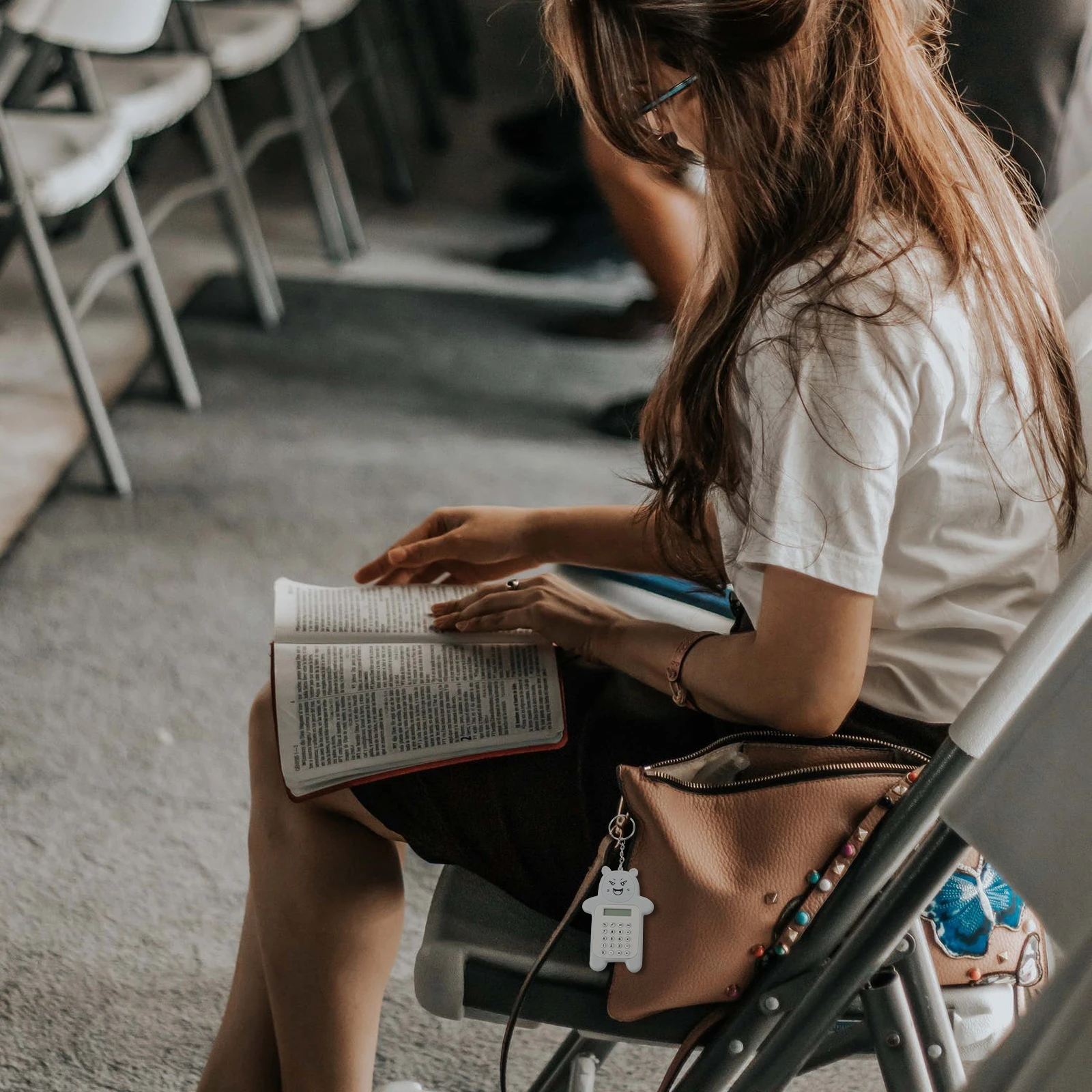 

3pcs Bear Shape Electronic Calculator Mini Portable Calculator For Gift Keychain Pendant Plastic Buttons Office Electronics