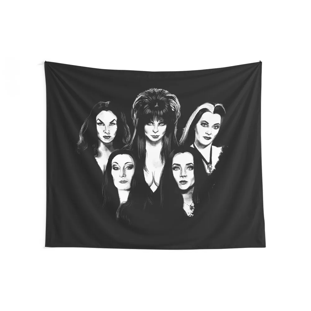 Goth Queens - Elvira, Vampira, Lily, Morticia Tapestry Room Ornaments Wall Tapestries Tapestry