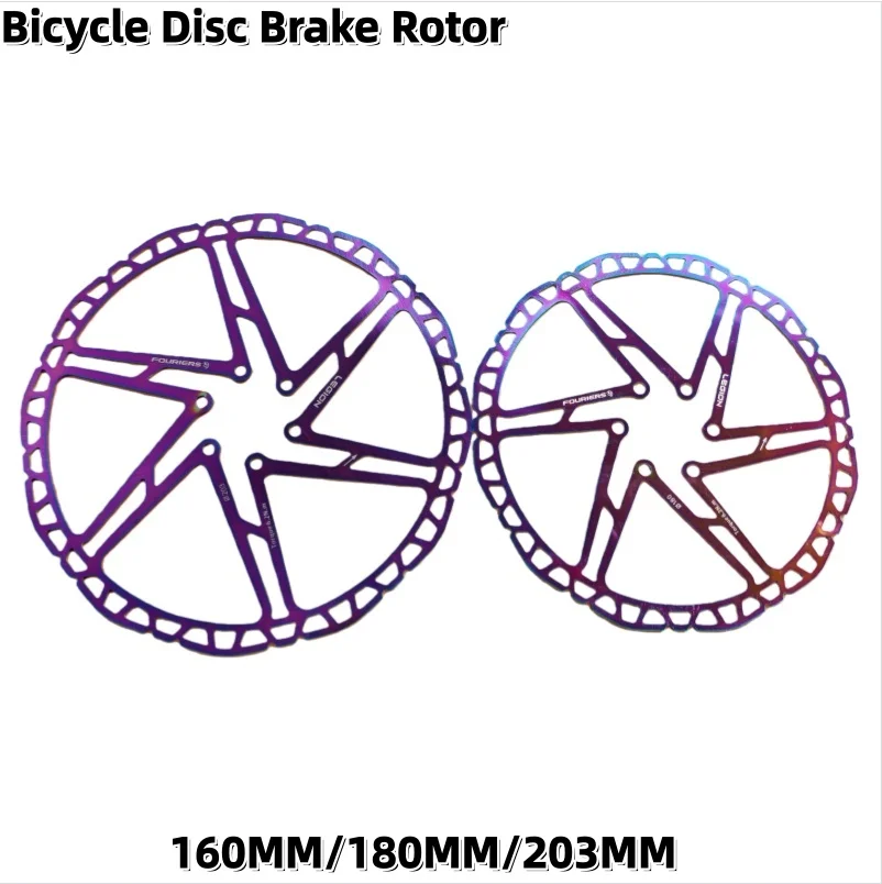 

FOURIERS BR-D1P-2 Ротор дискового тормоза для шоссейного велосипеда 160 180 203 мм 6-болтовые роторы дискового тормоза с титановым покрытием