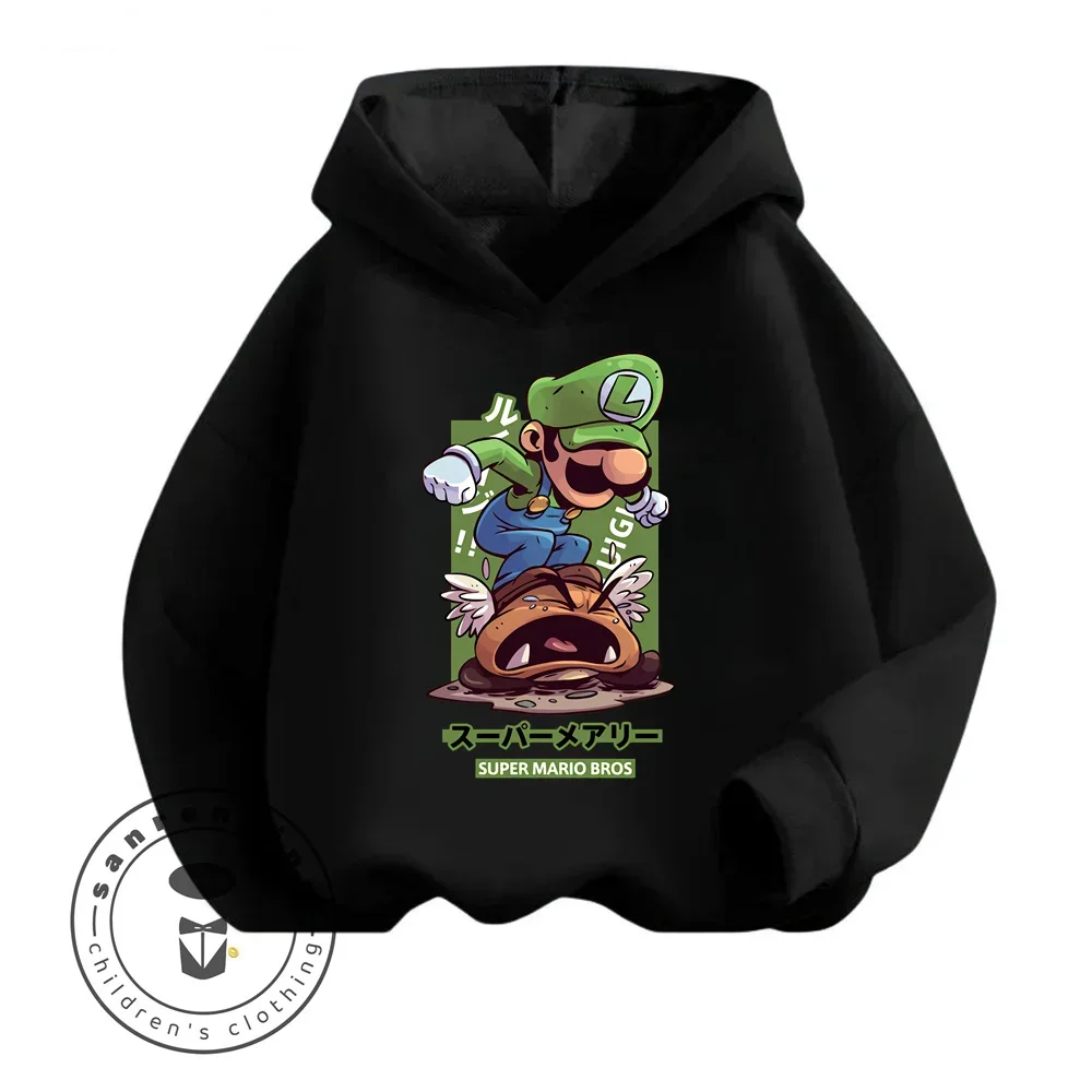 2024 Mario Cartoon Children High Cost Performance New Long Sleeve Hoodie Special Edition Featuring the Enchanting Mario Design