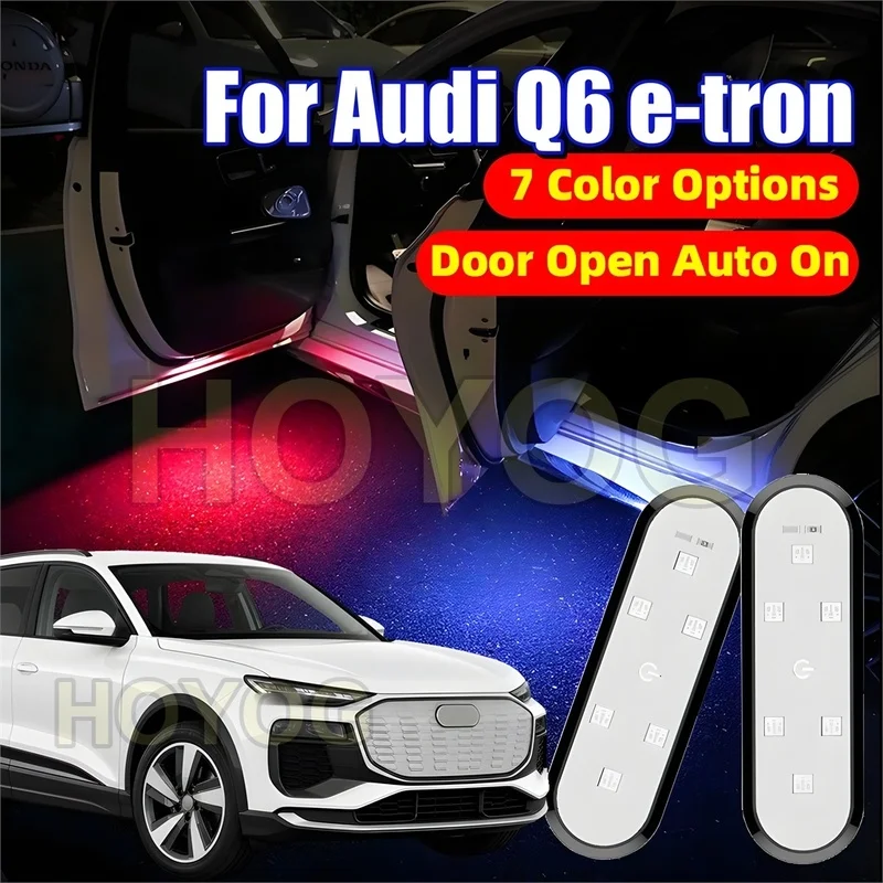 Fit for Audi Q6 e-tron 2024-2026 USB Rechargeable Wireless LED Car Door Light for Puddle Lighting with No-Drill Installation