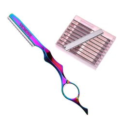 Professional Hair Styling Thinning Texturizing Cutting Feather Razor Hair cutting tool holder And Replacement Stainless Steel Bl