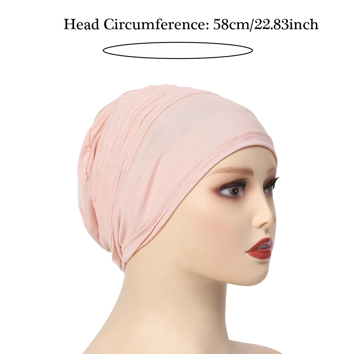 Muslim Fashion Hijab Soft Elastic Undercaps Women\'s Headscarf Hat Chemo Hats Hair Care Solid Color Turban Bonnet