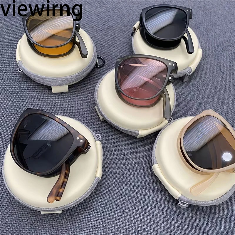 Viewirng Modische faltbare Sonnenbrille mit quadratischem Rahmen für Männer und Frauen, zusammenklappbare Fahrbrille, Sonnenbrille für den Außenbereich