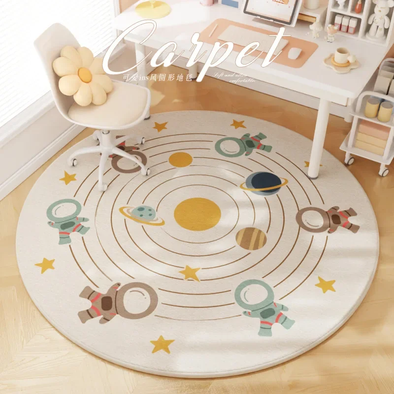 

MS 13 WJ Round Carpet Study Cartoon Swivel Chair Non-slip Foot Mat Carpet Non-slip Mat Under Desk