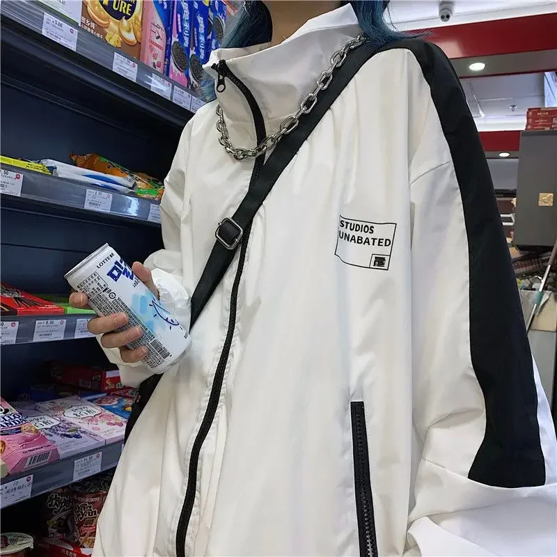 

Deeptown Harajuku Jacket Women Oversize Japanese Zipper Windbreaker Y2k Streetwear Kpop Track Jackets Goth Style Korean Fashion