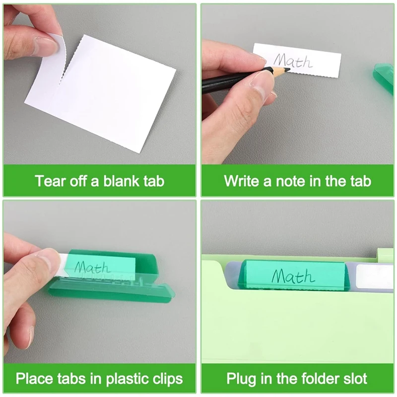 Pestañas de carpeta de archivos colgantes, insertos de plástico, Multicolor, 100 pulgadas, 3,15 unidades