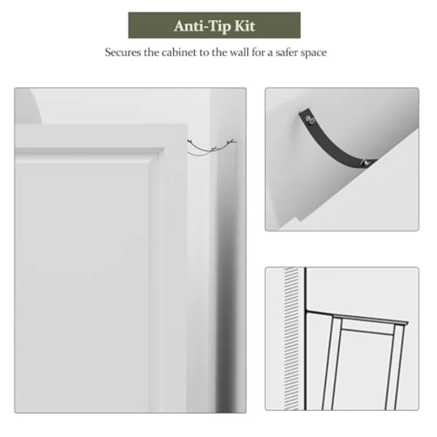 خزانة تخزين 64 خزانة مخزن طويلة مع أبواب زجاجية مخددة وأرفف قابلة للتعديل خزانة تخزين حمام مضادة للرشاب كابي