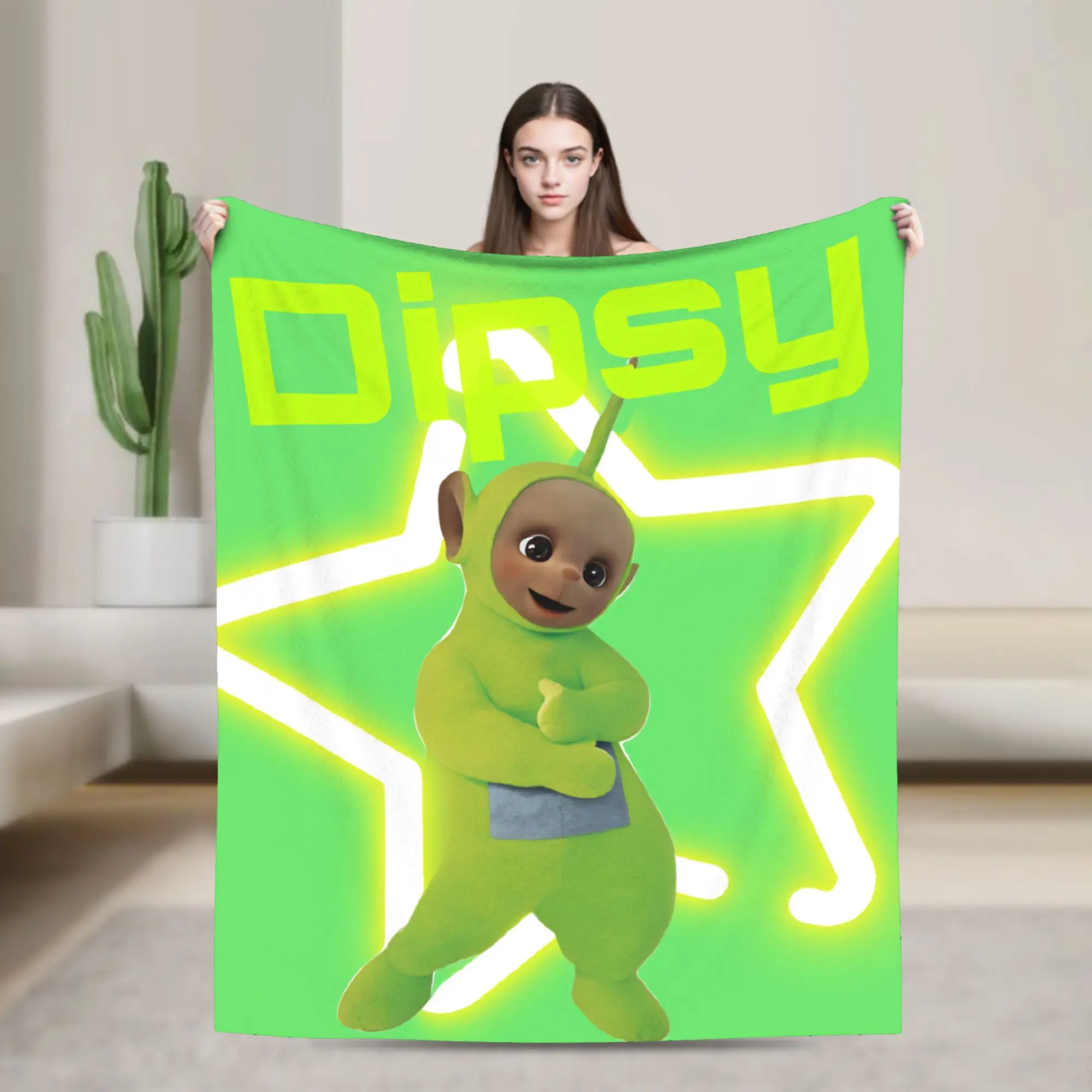 Childrens Cute T-Teletubbies Blanket  Decorative Flannel Bedding Throws For Couch Chair Warm Soft Custom Quality Bedspread Gift