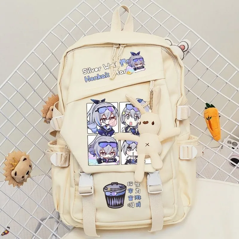 

29x13x42cm Black Khaki, Honkai: Star Rail, Student Kids Teens School Bags, Large Capacity Mochilas Anime Backpacks Girls Boys