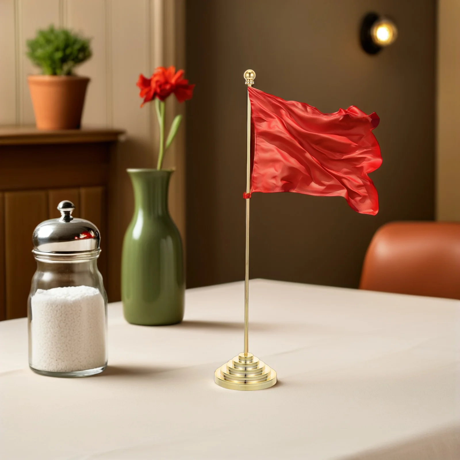 

Flag Table Stand Base Desk Holder Decor Desktop Flagpole Mini Decoration Golden