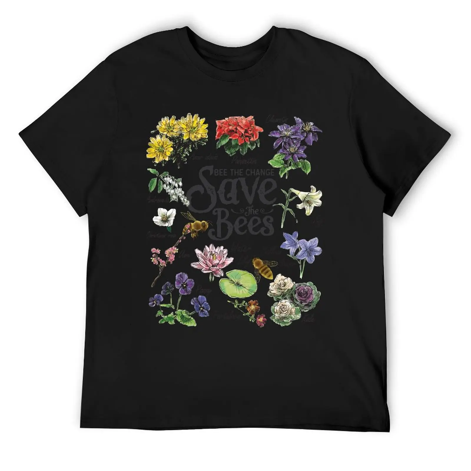 

Save The Bees Flowers Honey Bee Decline Clipart T-Shirt graphics anime t shirts cheap stuff plain t shirts men