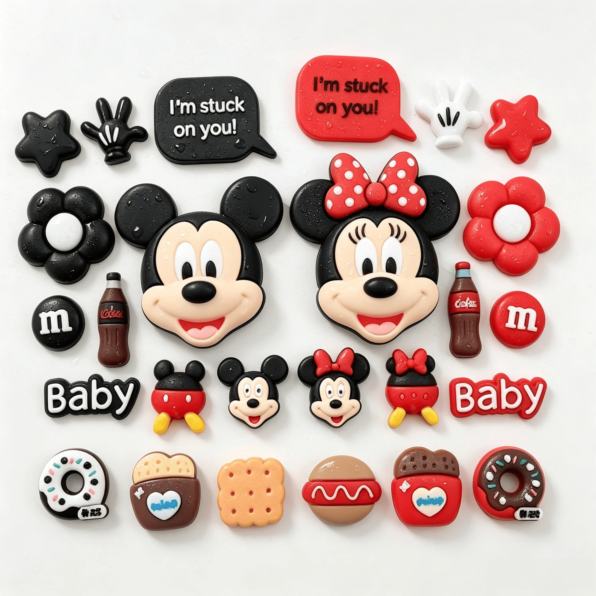 13/26pcs Masuca 3D Cartoon Baby Flower Star Doughnut PVC Shoe Charms Buckle Clog Sandals DIY Shoe Bag Shoes Decoration Kid Gift