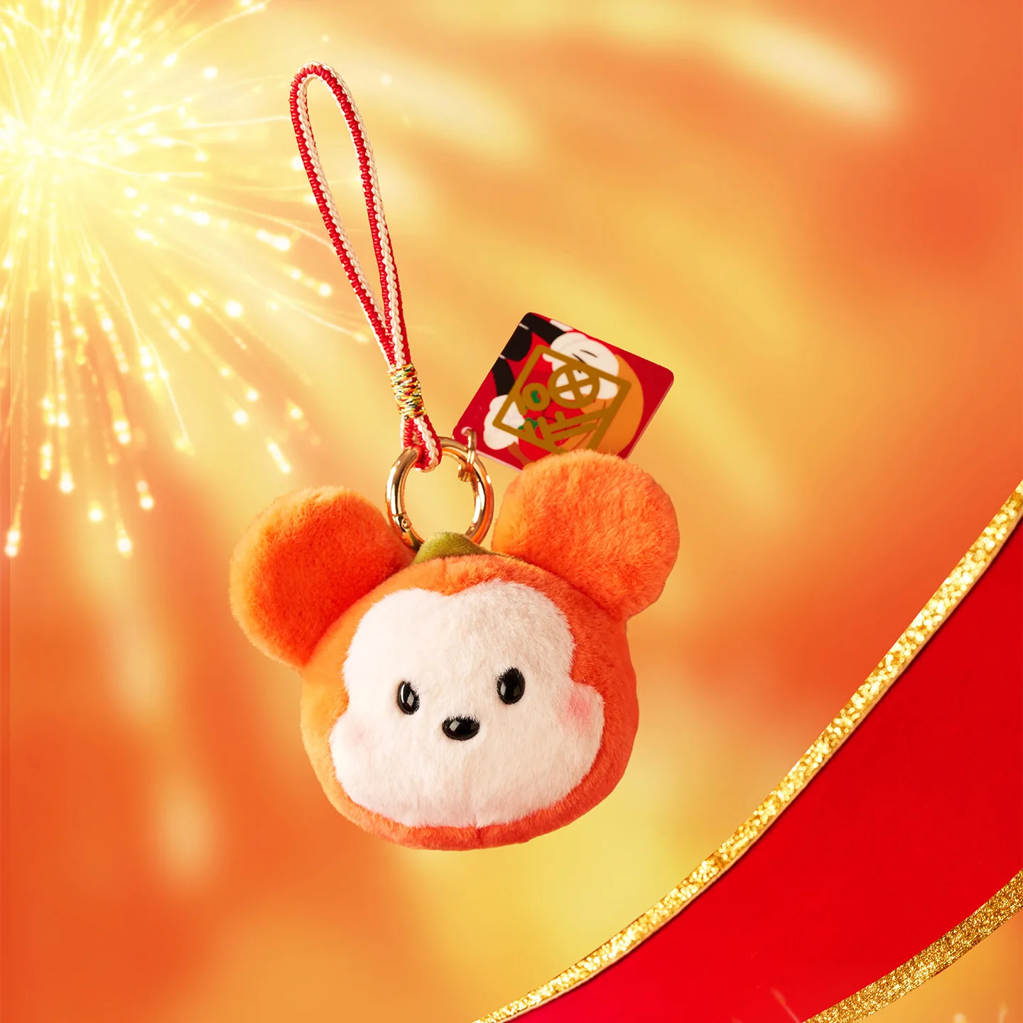Плюшевый брелок Disney на китайский Новый год с Микки и Минни Маус, красный шарм на удачу, подарок для коллекции 2026 лет