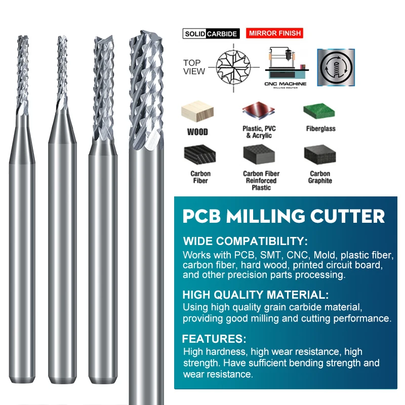 10 sztuk PCB frez 2.0/2.1/2.3/2.4/2.5mm frez kukurydzy węglika wolframu Mini CNC wiertło do grawerowania frezy