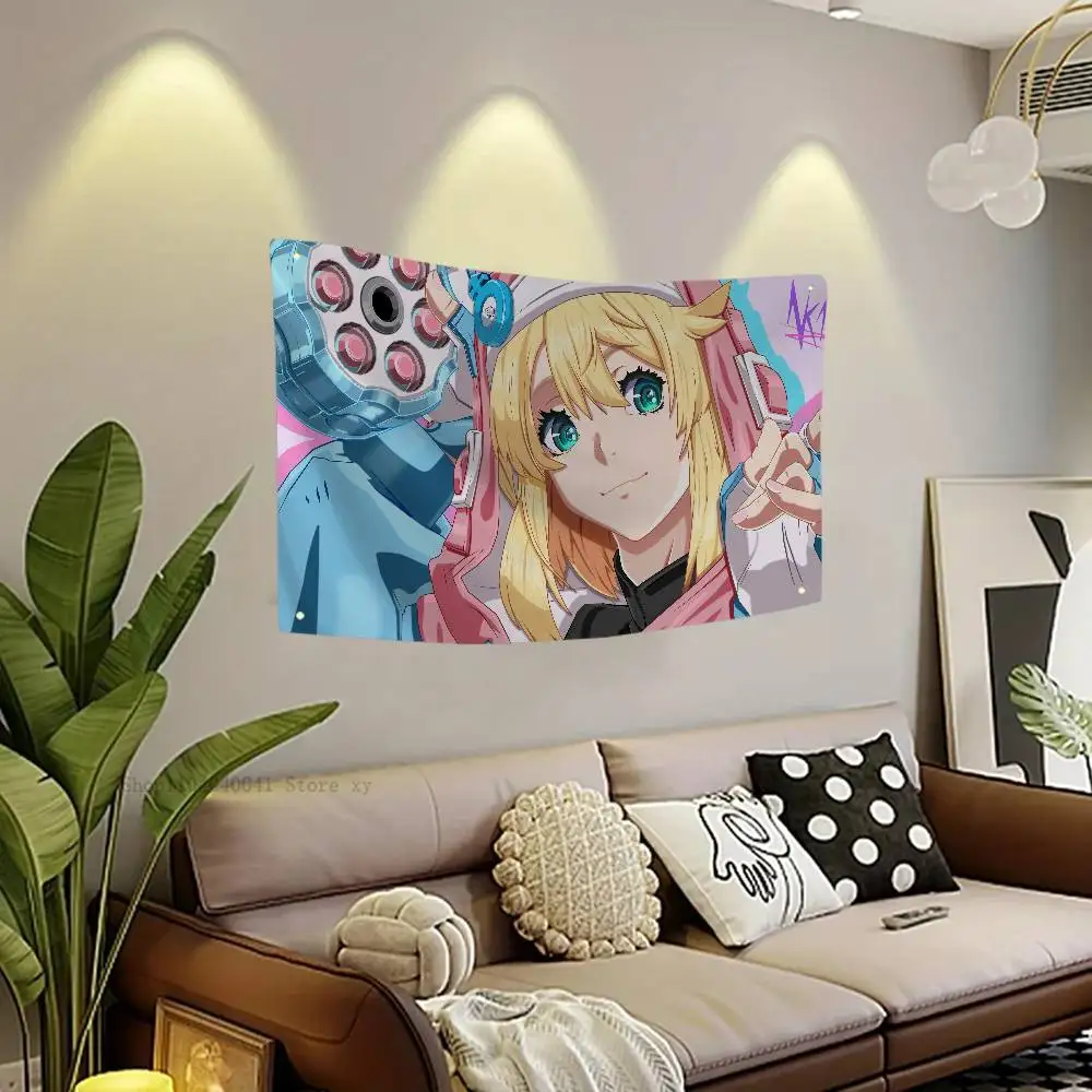 أنيمي مذنب جير بريدجيت العلم لافتات أربعة حفرة العلم البوليستر ديكور خارجي غرفة الجمالية #3