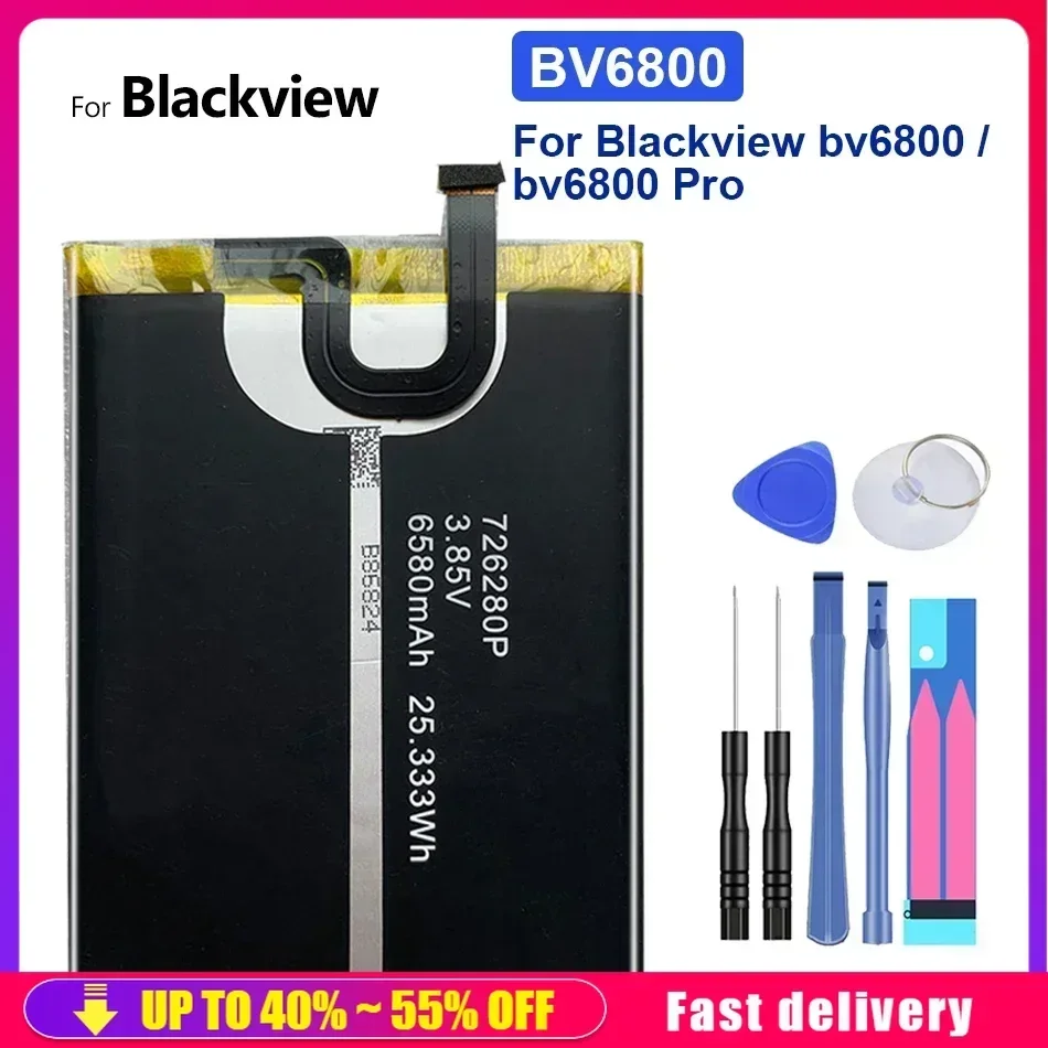 Mobile Phone Batteries 6580MAH For Blackview Bv6800 Bv 6800 / Bv6800 Pro Bv6800Pro IP68 Waterproof MT6750T Portable Battery