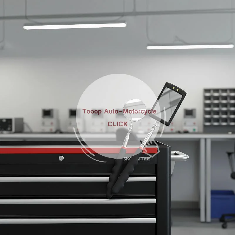 360° Rotatable Flexible Car Inspection Mirror Telescopic LED Light for Vehicle Repair Garage Mechanic Maintenance