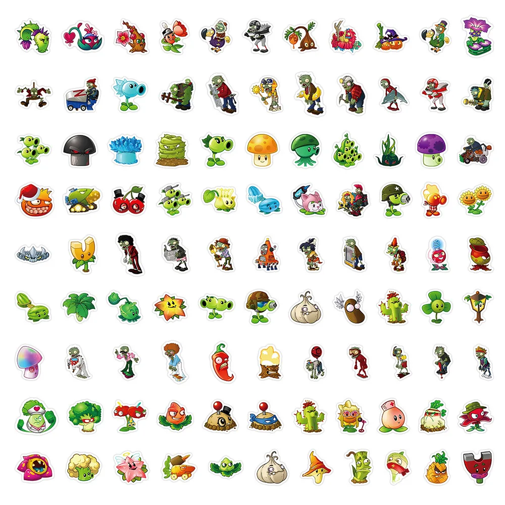10/30/50/100PCS Game Plants vs. Zombies Stickers PVZ Funny Cartoon Cute Graffiti Waterproof Decal Kids Toy Gift for Guitar - Image 5