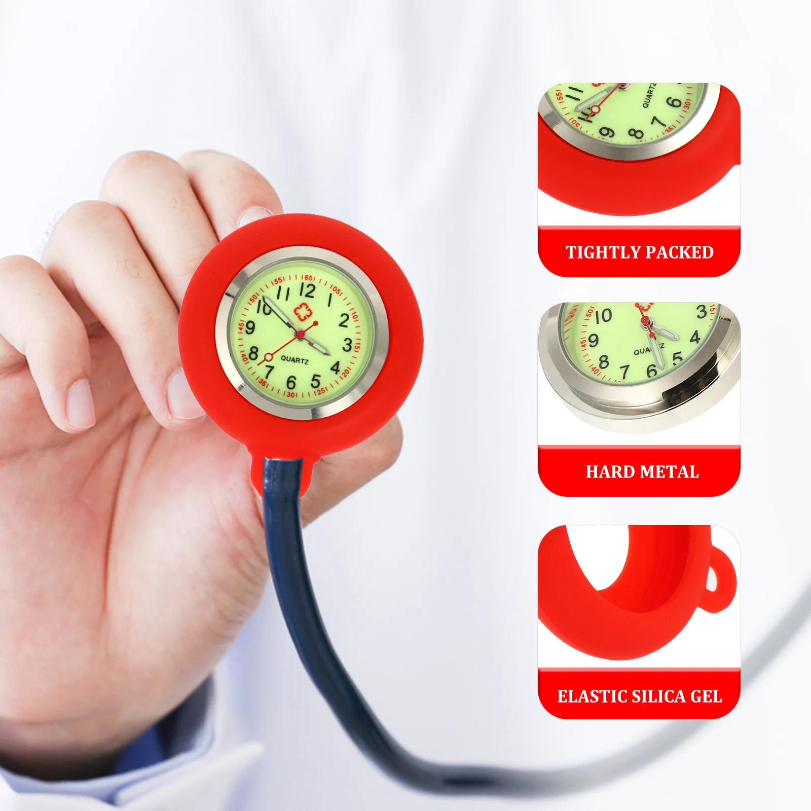 

2Pcs DIY Quartz Watch Dial Night Glow Silicone Simple Design for Nurses Portable and Stylish Fresh Color Dial Accessory