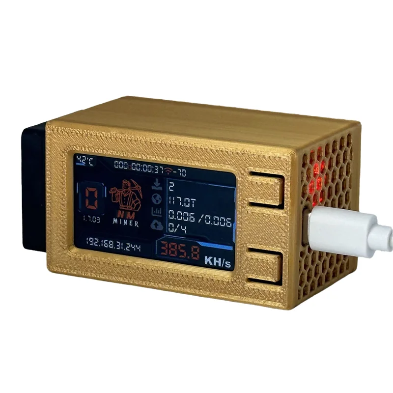 TA-Nerdminer NM Bit Mining Machine Nerd Miner V2 Pro Max Nmminer 390KH/S BTC Solo Lottery Miner With Cool Fan Crypto Bitcoin