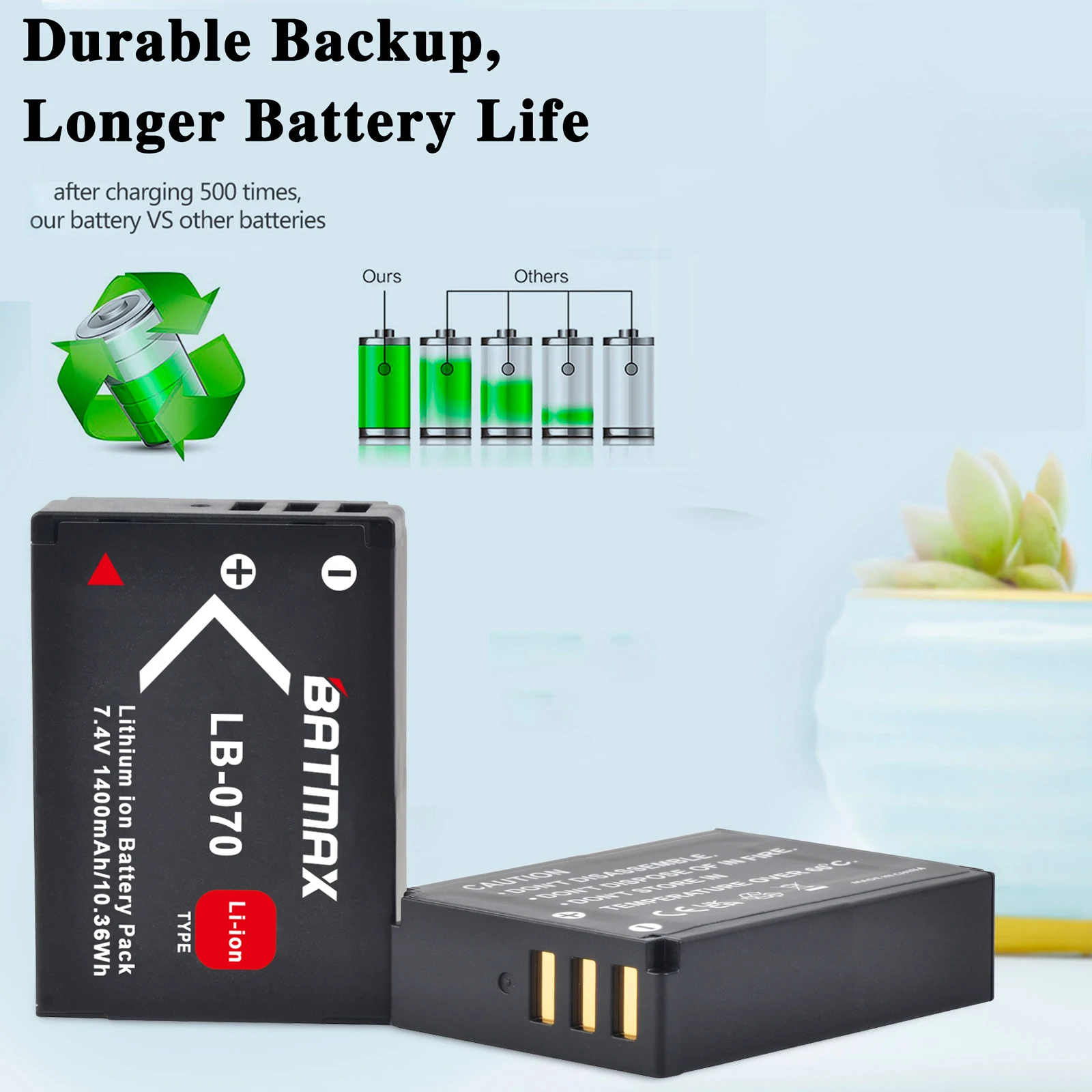 Batmax 1400mAh LB-070 LB 070 بطارية Akku + شاحن لـ Kodak Pixpro AZ901، Pixpro AZ901 Astro Zoom، PIXPRO S1، PIXPRO S-1 #2