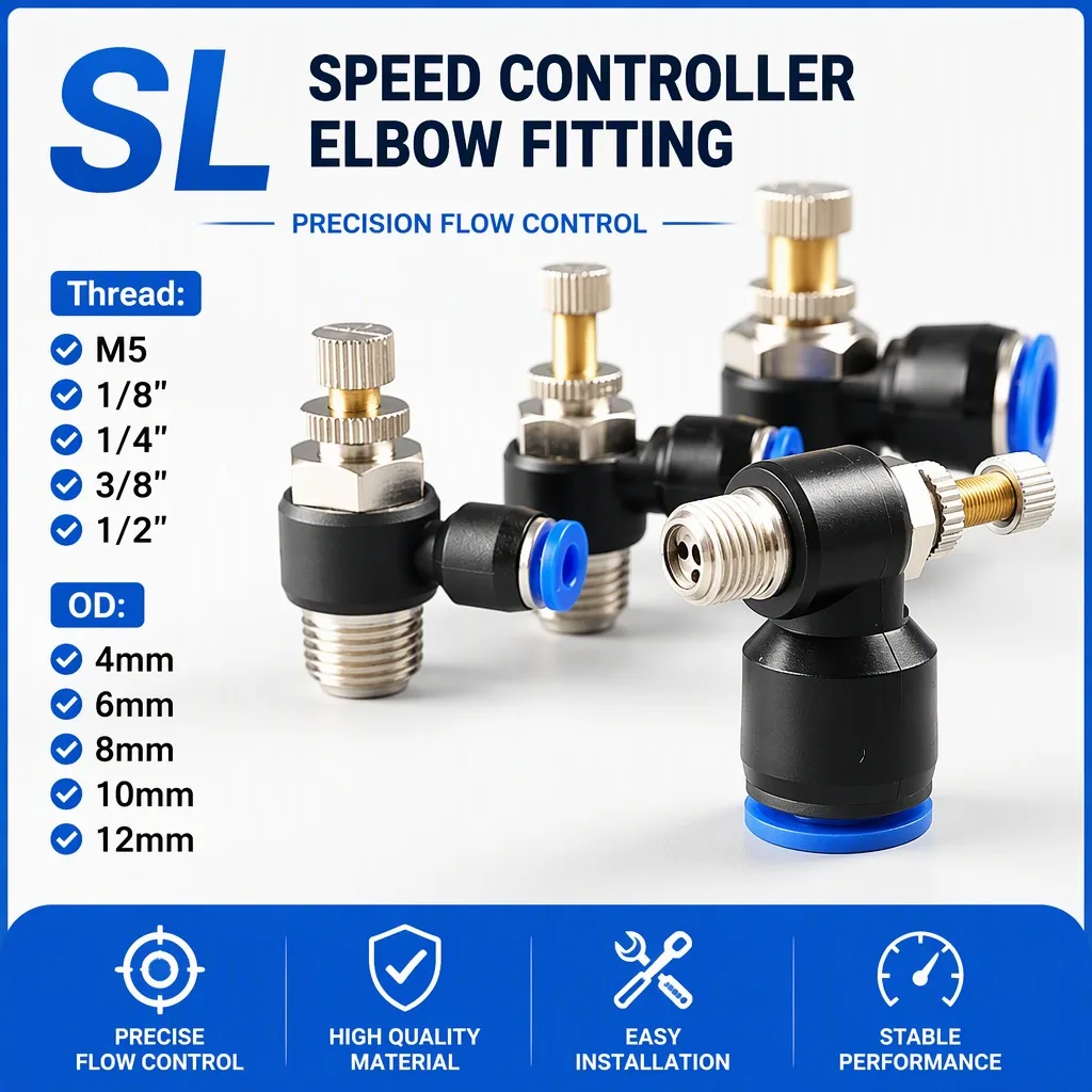 5PCS SL Quick Connect Pneumatic Connector 4/6/8/10/12mm M5 1/8