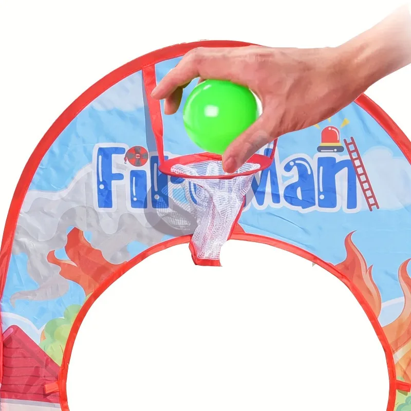 สามชิ้นชุดเด็ก Fire เต็นท์ในร่มบาสเกตบอลสระว่ายน้ําสําหรับชายและหญิง Crawling อุโมงค์เต็นท์บ้านเกมบ้านของเล่นเด็ก