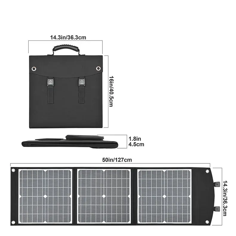 High Efficiency Portable Solar Panel Charger 60 Watt Foldable 12v Monocrystalline Portatil Solar Panel Charger Kit With 5v Usb
