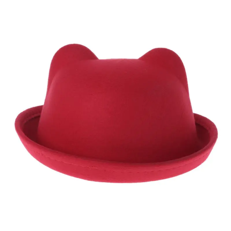 652F Unisex Ouder-kind Dames Fedora Bolhoeden voor Kat Oorkap