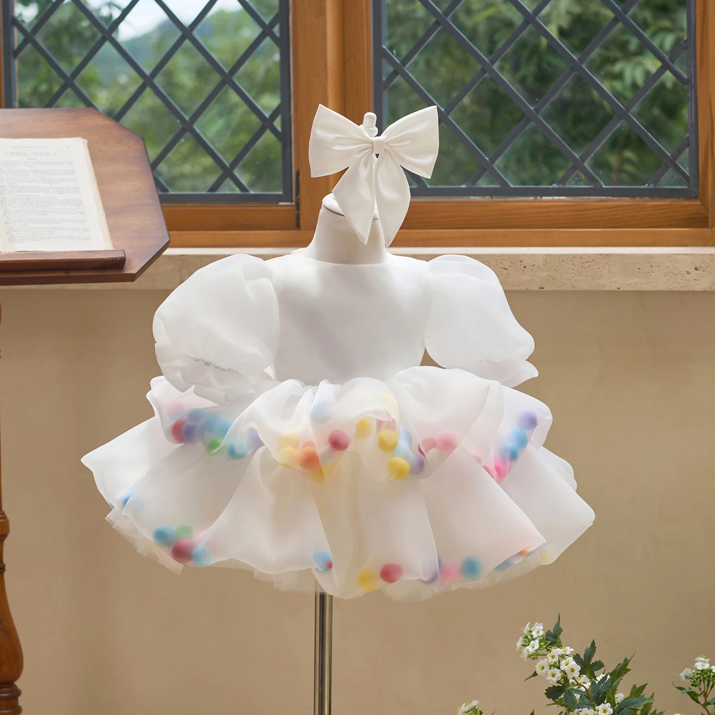 Original foreign trade candy bubble sleeve princess dress cross-border girls sweet birthday party puffy skirt dress
