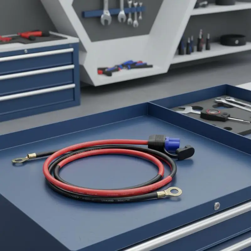 100W EC5 Motorcycle Emergency Start Wire High-power 10AWG Silicone Line EC5 Male Female Plug To O-type Terminal Connection Cable