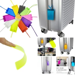 10PCS Soft Pvc Travel Luggage Tag  Airplane Color Silicone Wholesale Suitcase Label Accessories Bag Name Air Tag Card Sleeve